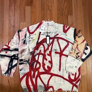 Women’s R13 Graffiti Crewneck Sweater - Medium